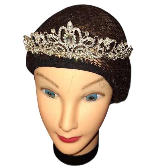 Accessories - TWO lot Elegant Silver Tiaras with Crystal Accents - DRESS UP Mardi GRAS Royal